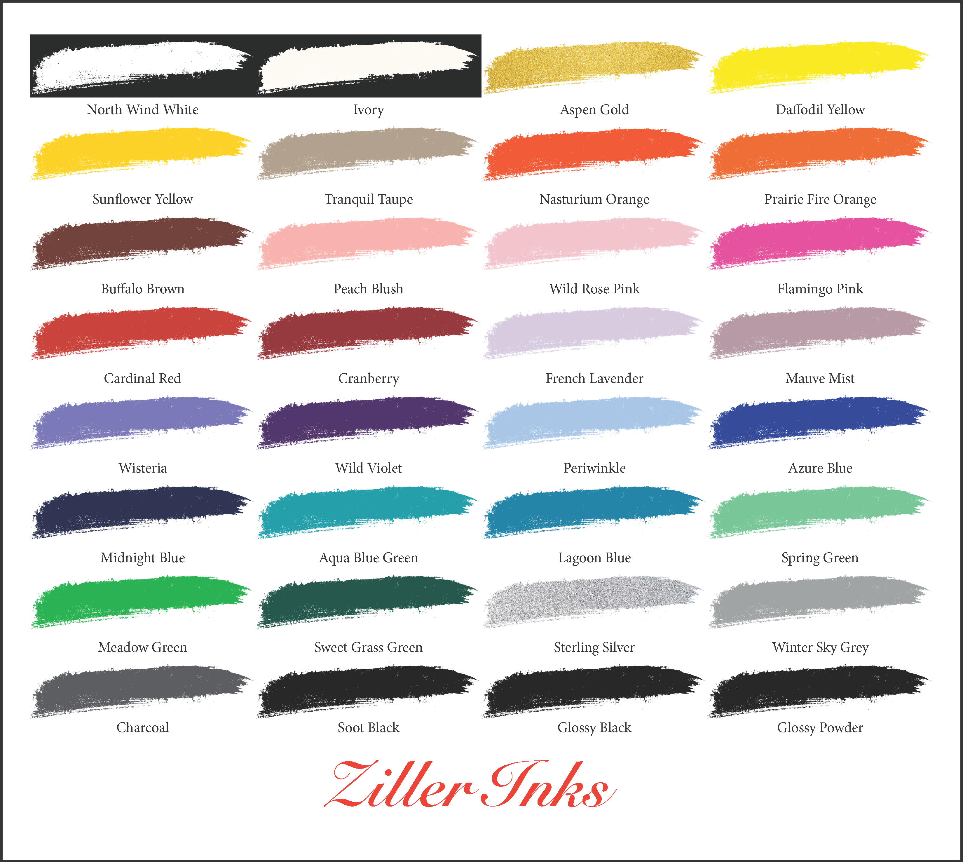 Ziller Ink Color Chart